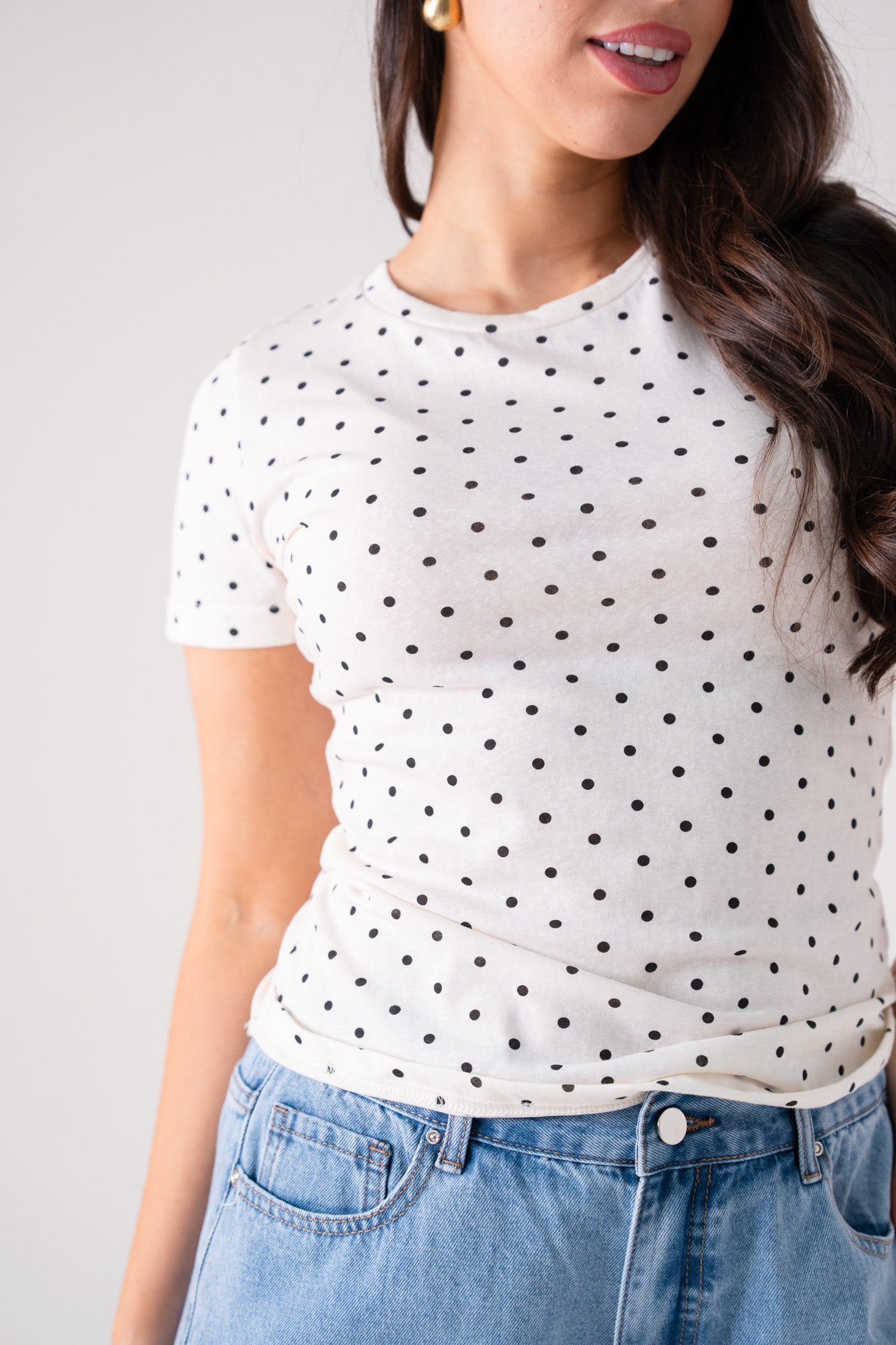 Ally Polka Dot T-Shirt In Neutral