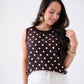 Ally Polka Dot Vest Top In Chocolate