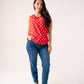 Ally Polka Dot Vest Top In Red