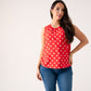 Ally Polka Dot Vest Top In Red