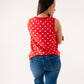 Ally Polka Dot Vest Top In Red