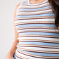Ally Stripe Vest Top In Blue Mix