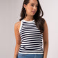 Ally Stripe Vest Top In Navy