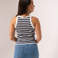 Ally Stripe Vest Top In Navy