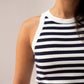 Ally Stripe Vest Top In Navy