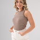 Ally Stripe Vest Top In Taupe
