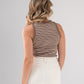 Ally Stripe Vest Top In Taupe