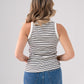 Ally Stripe Vest Top In White