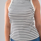 Ally Stripe Vest Top In White