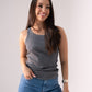 Ally Vest Top In Dark Grey