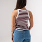 Ally Stripe Vest Top In Bordeaux