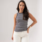 Ally Stripe Vest Top In Grey