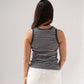 Ally Stripe Vest Top In Grey