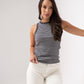 Ally Stripe Vest Top In Grey