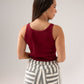 Ally Vest Top In Bordeaux