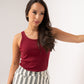 Ally Vest Top In Bordeaux
