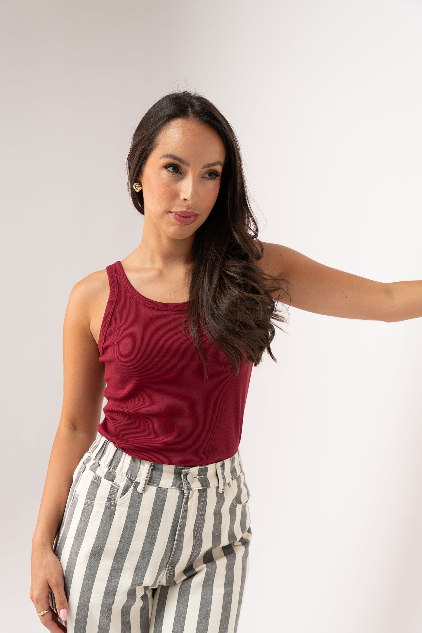 Ally Vest Top In Bordeaux