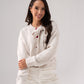 Belle Heart Button Cardigan In Neutral