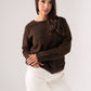 Belle Polka Dot Bow Jumper In Chocolate