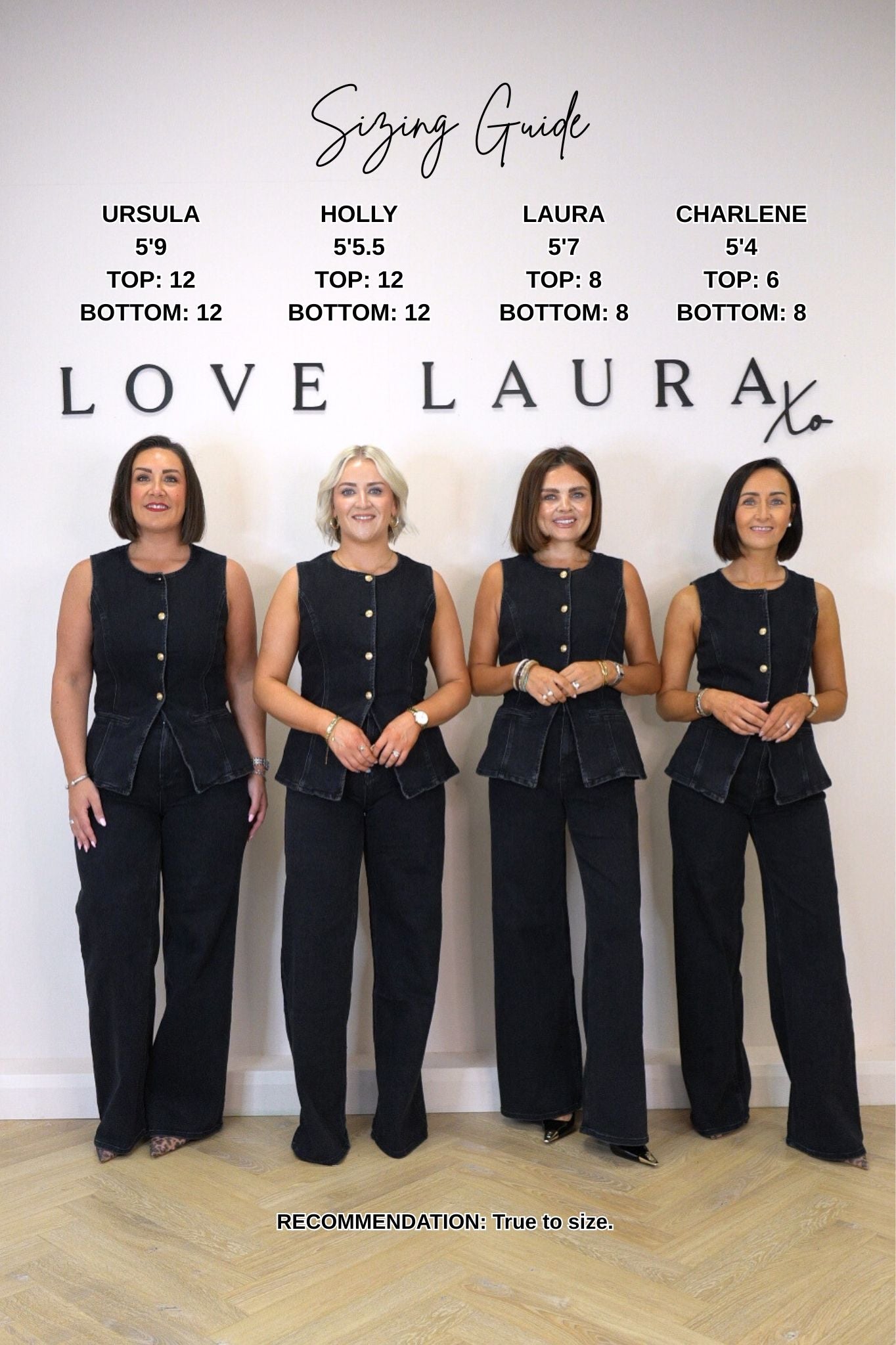 Love Laura Wide Leg Jeans In Black Wash