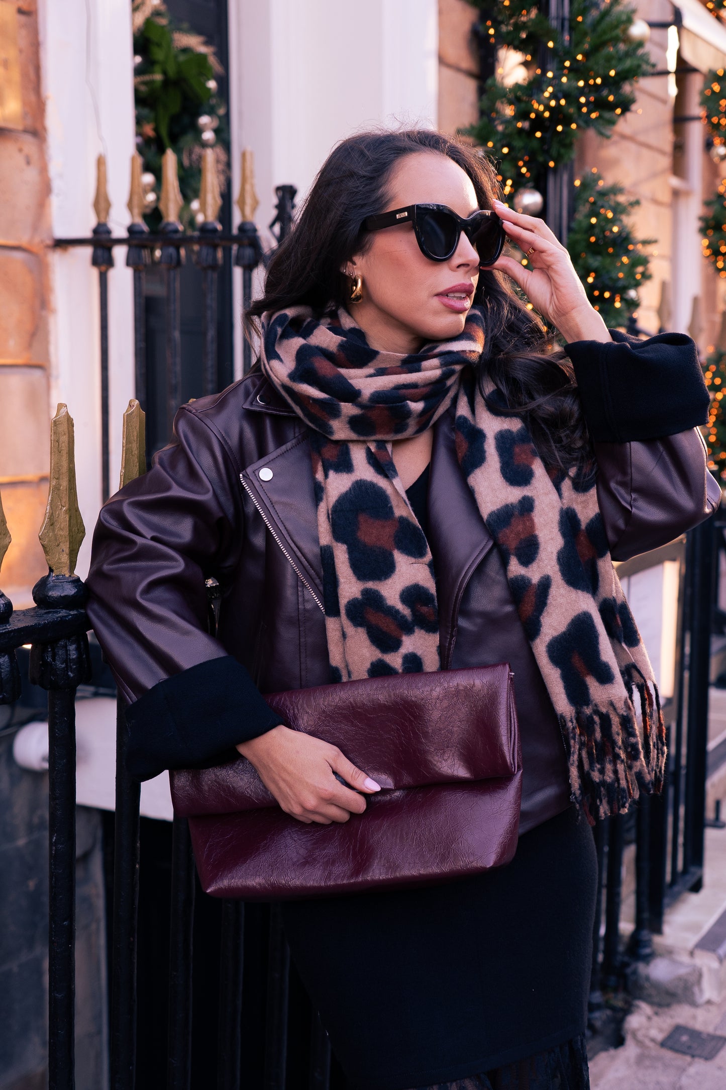 Love Laura Faux Leather Jacket In Merlot