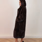 Love Laura Longline Faux Fur Coat In Chocolate