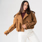 Caitlyn Faux Suede Jacket In Camel
