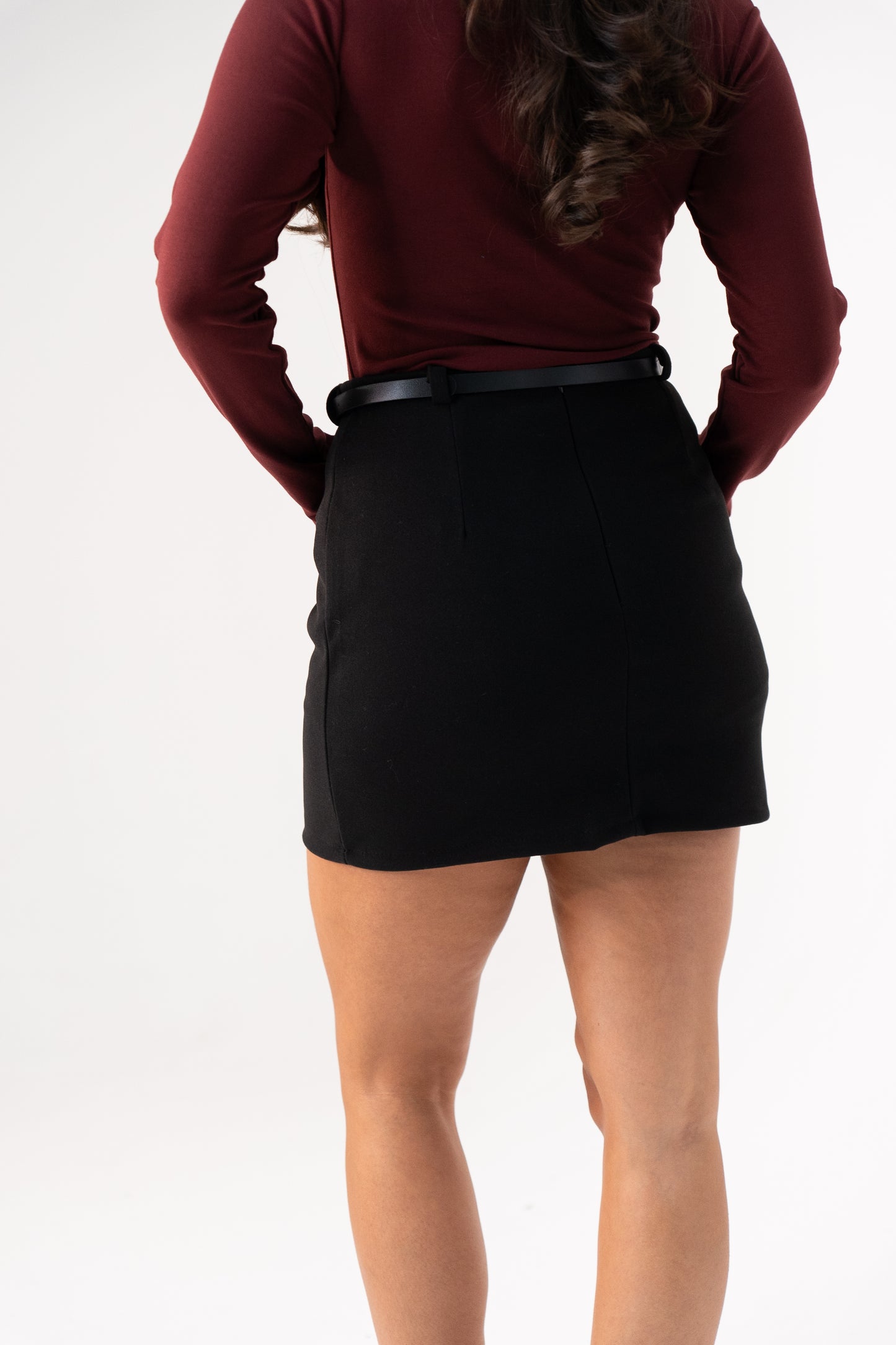 Caitlyn Belted Skort In Black