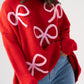 Caitlyn Bow Detail Jumper In Red