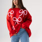 Caitlyn Bow Detail Jumper In Red