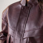 Caitlyn Faux Leather Bomber Jacket In Burgundy