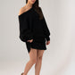 Caitlyn Longline Jumper In Black