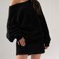Caitlyn Longline Jumper In Black
