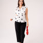 Caitlyn Polka Dot Peplum Top In Monochrome