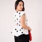 Caitlyn Polka Dot Peplum Top In Monochrome