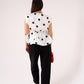 Caitlyn Polka Dot Peplum Top In Monochrome