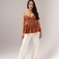 Caitlyn Peplum Cami In Chocolate