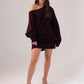 Caitlyn Longline Jumper In Burgundy