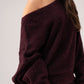 Caitlyn Longline Jumper In Burgundy