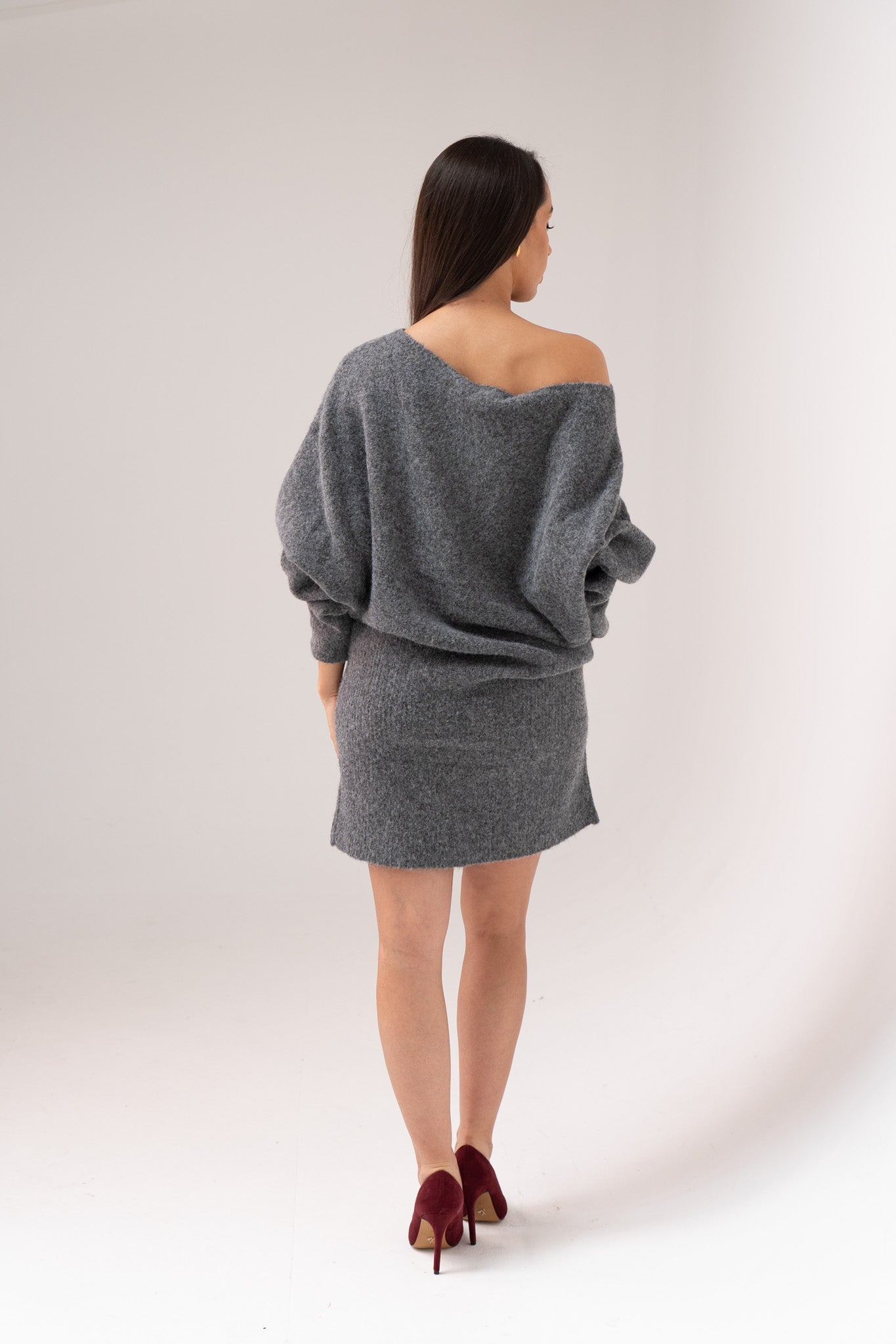 Caitlyn Longline Jumper In Grey