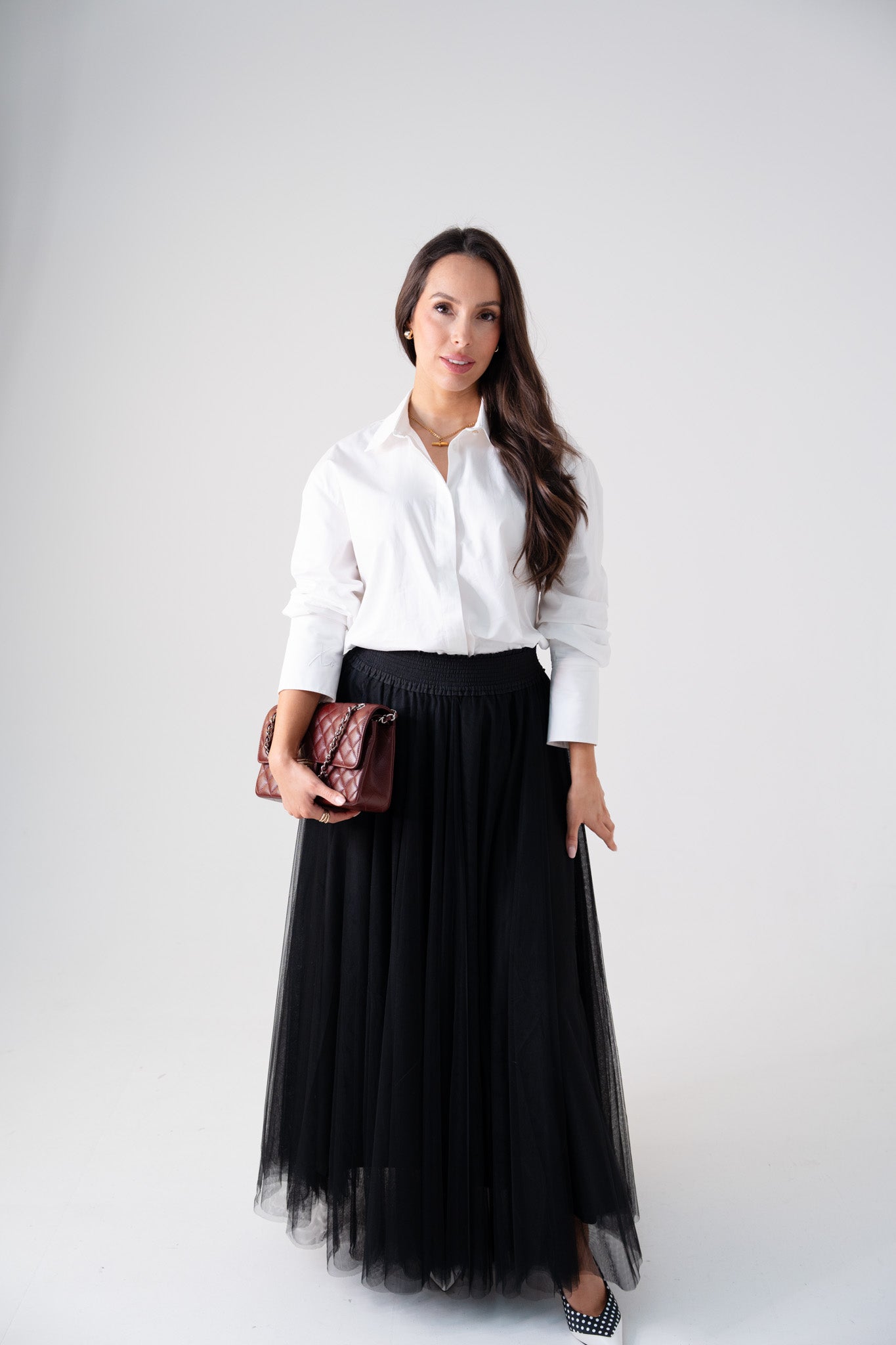 Carolyn Tulle Maxi Skirt In Black
