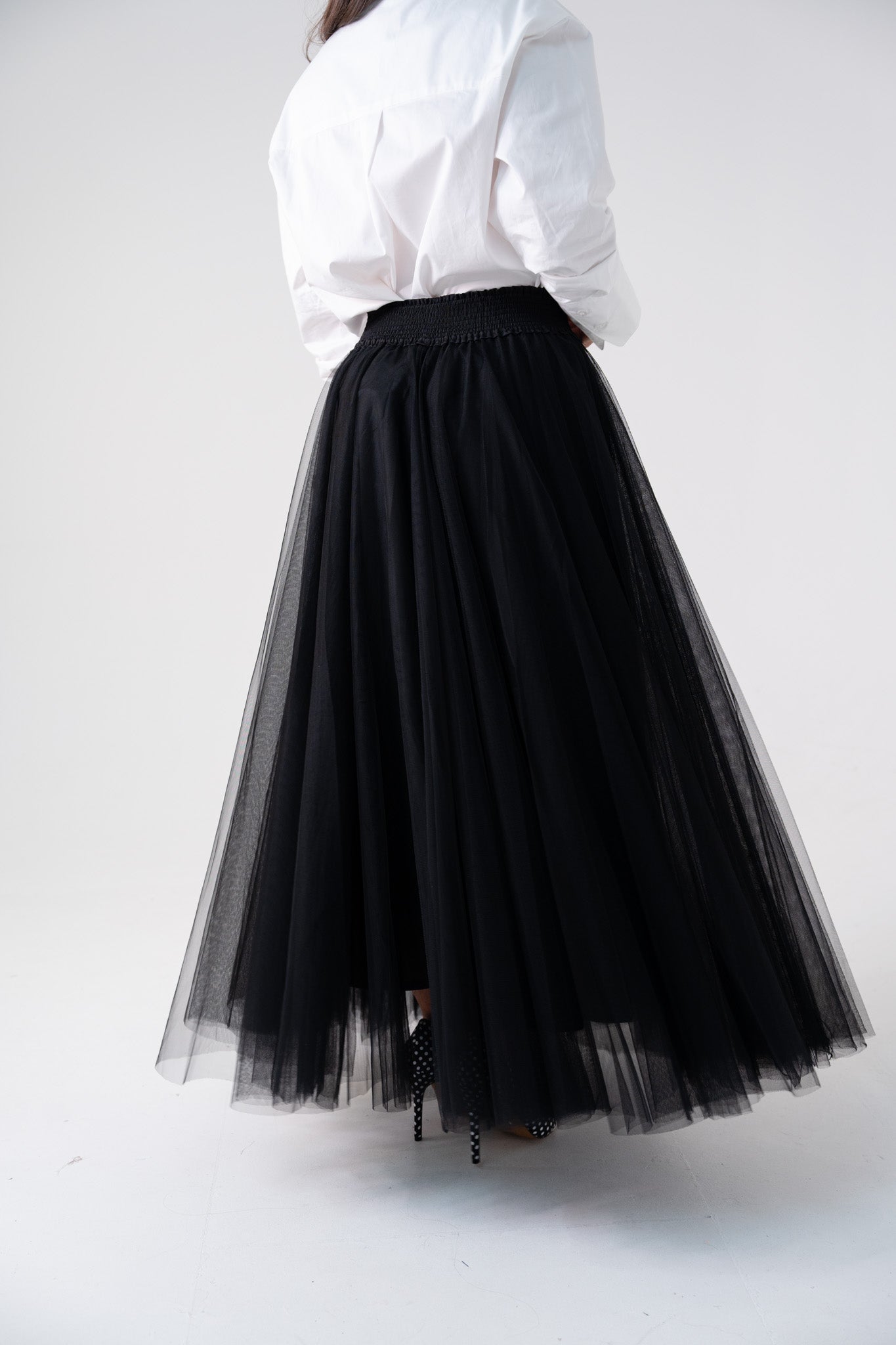 Carolyn Tulle Maxi Skirt In Black