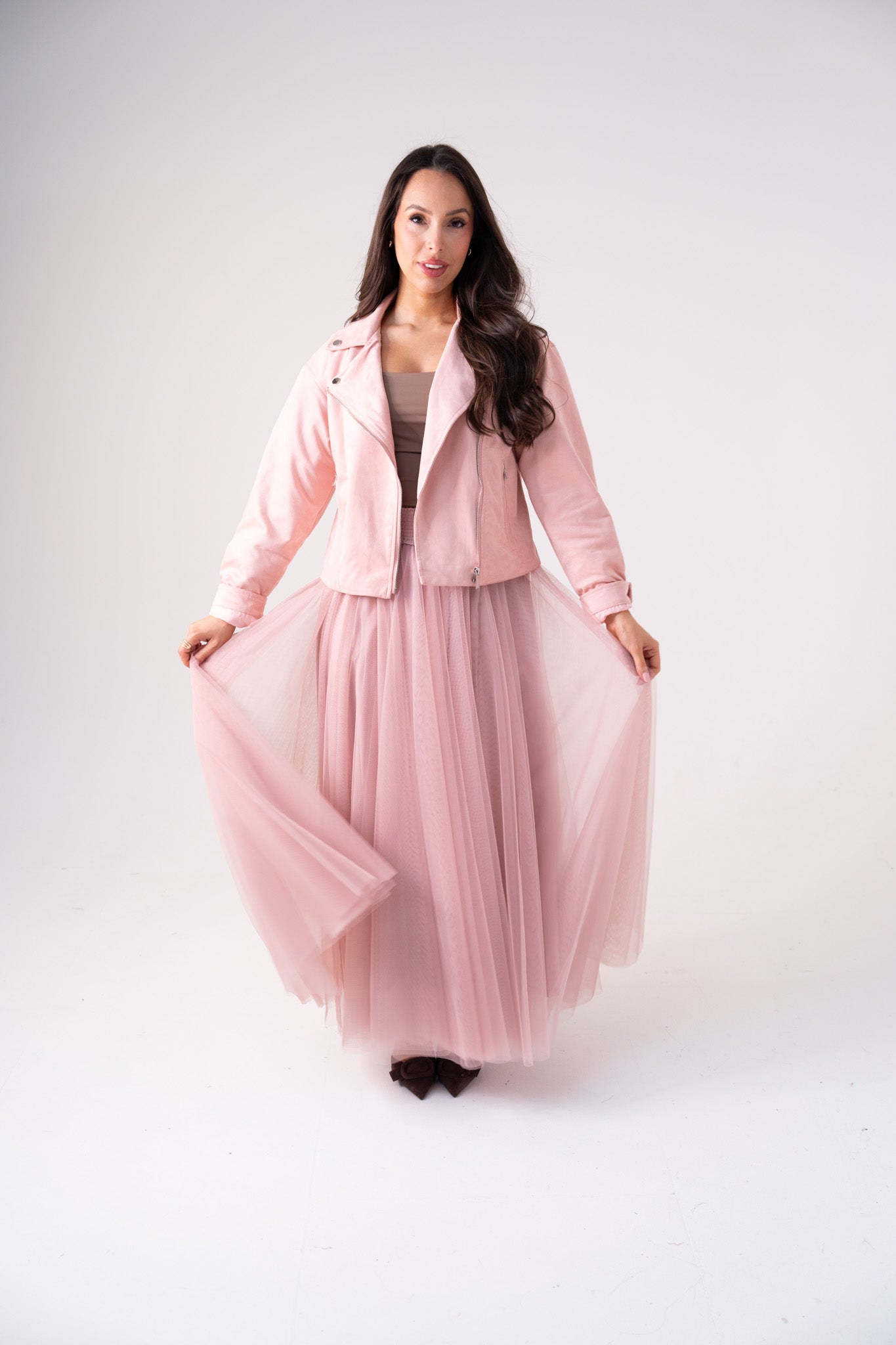 Carolyn Tulle Maxi Skirt In Pink