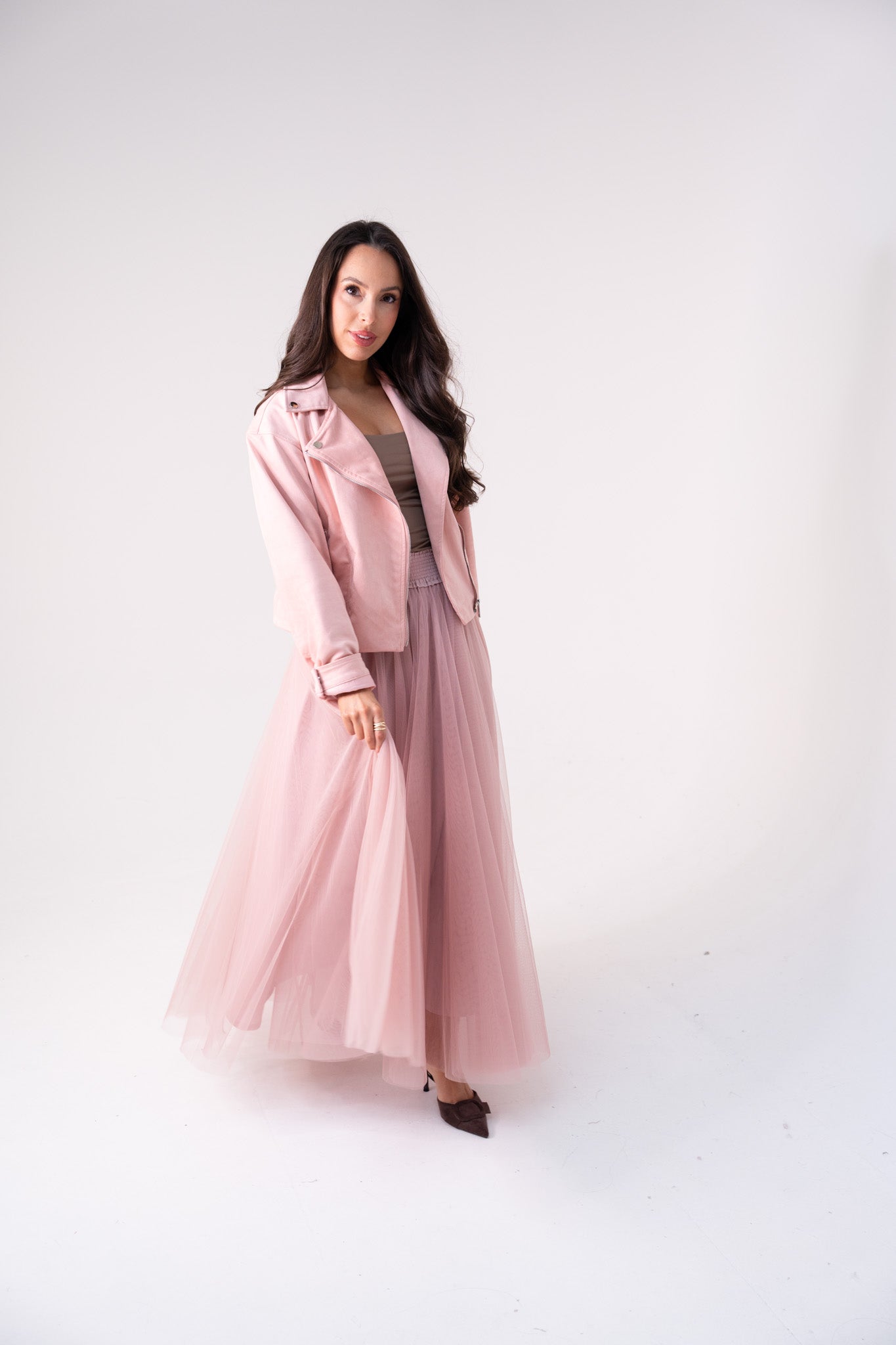 Carolyn Tulle Maxi Skirt In Pink