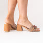 Cathy Chain Link Raffia Mule In Camel