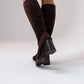 Cathy Faux Suede Knee Boot In Chocolate