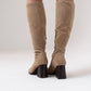 Cathy Faux Suede Knee Boot In Neutral