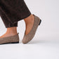 Cathy Faux Suede Lattice Pumps In Taupe