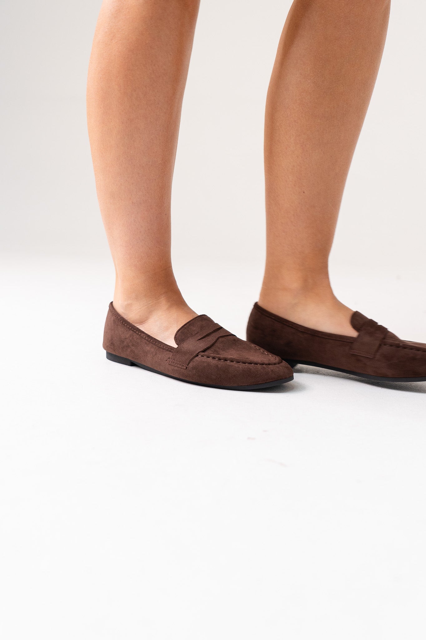 Cathy Faux Suede Loafer In Brown