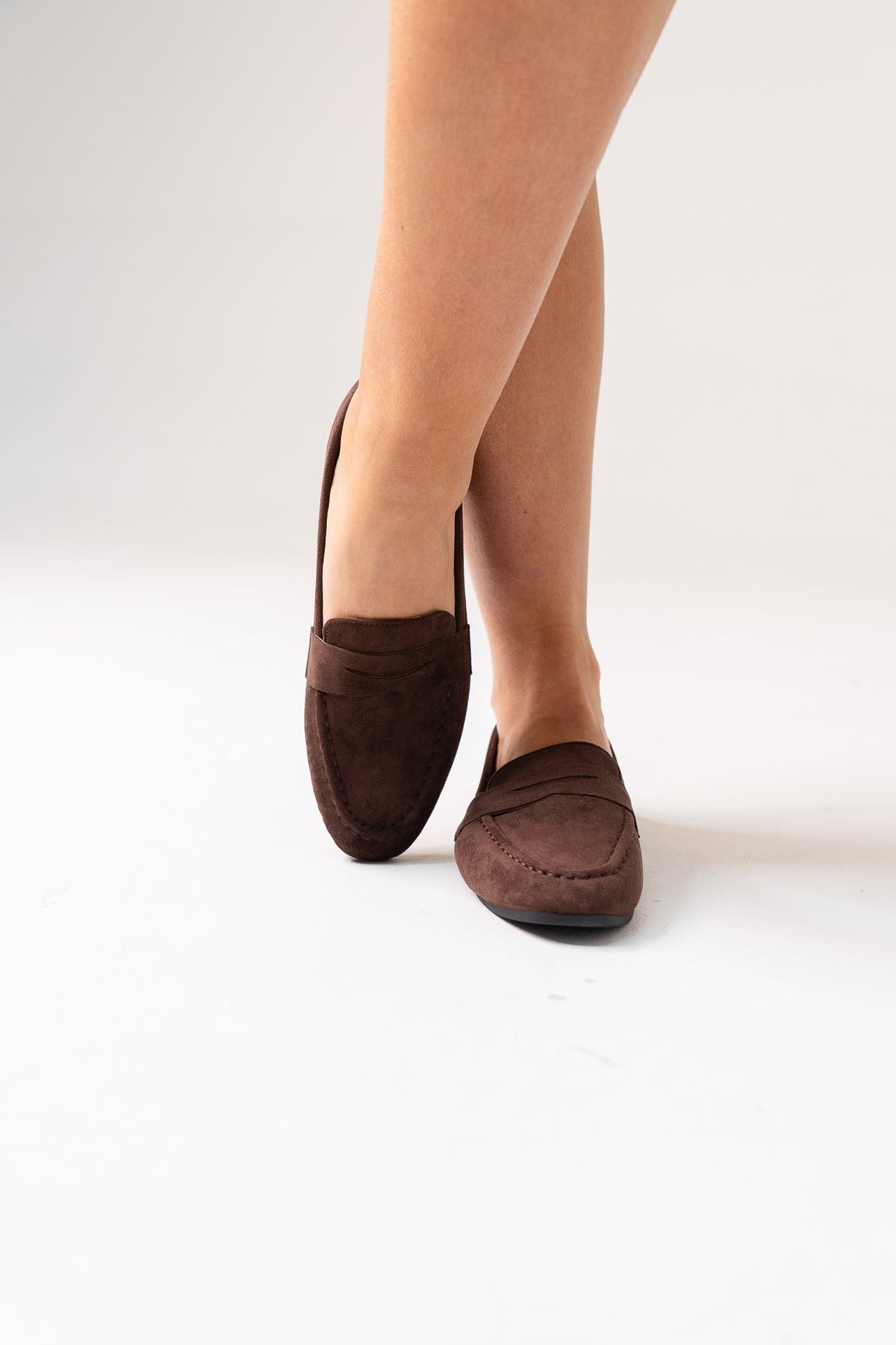 Cathy Faux Suede Loafer In Brown